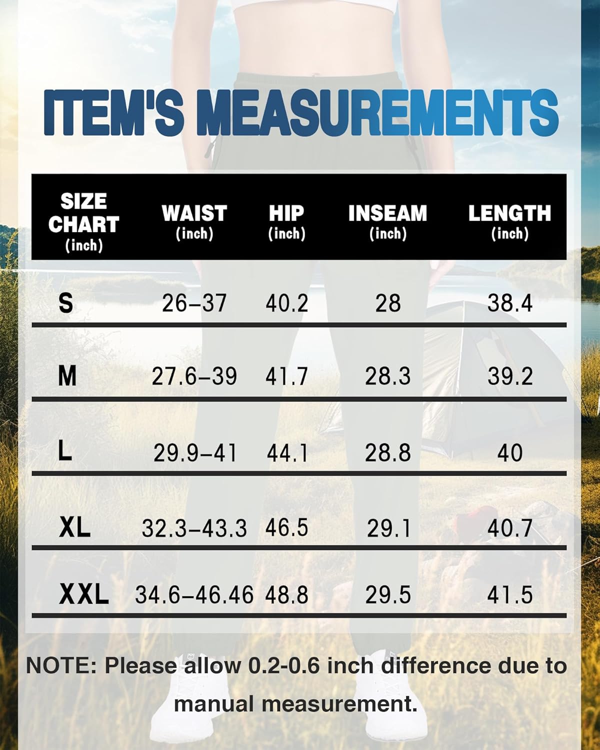 Hiking Pants for Women Lightweight Waterproof Quick Dry Athletic Cargo Pockets Pants - Image 6