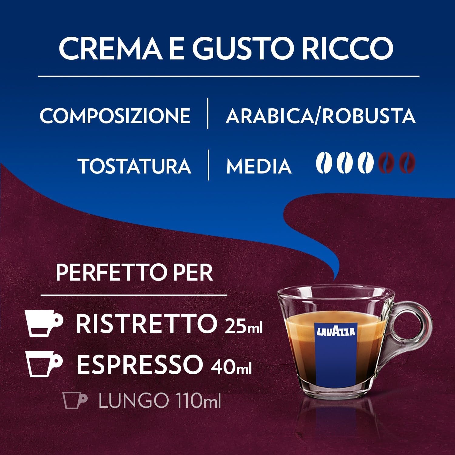 Caffè A Modo Mio Miscela CREMA E GUSTO RICCO, 216 Capsule Originali, Cioccolato e Caramello -DD-