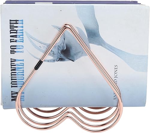 Miniatura 7 de Aramox Desktop File Holder, Iron Magazine Rack with Capacity, Compact Design for Home Office Organization (Pink Gold) Pink