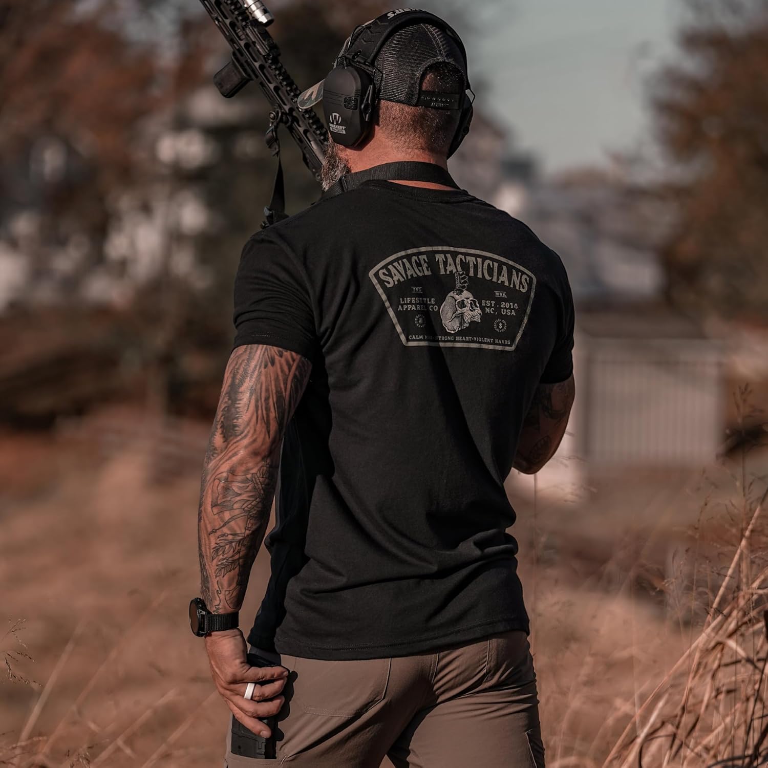 Savage Tacticians Keystone Men’s Tee - Military Inspired Tactical Shirt, Cotton Blend, Premium Casual & Tactical Gear