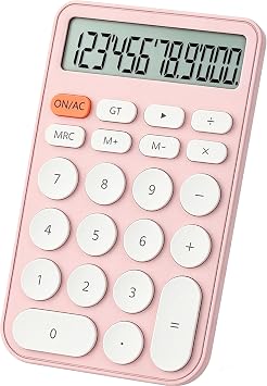 Standard Function Basic Calculator,12 Digit Large LCD Display,Bottom Antiskid,for Office, Home, School,Automatic Sleep,with Battery