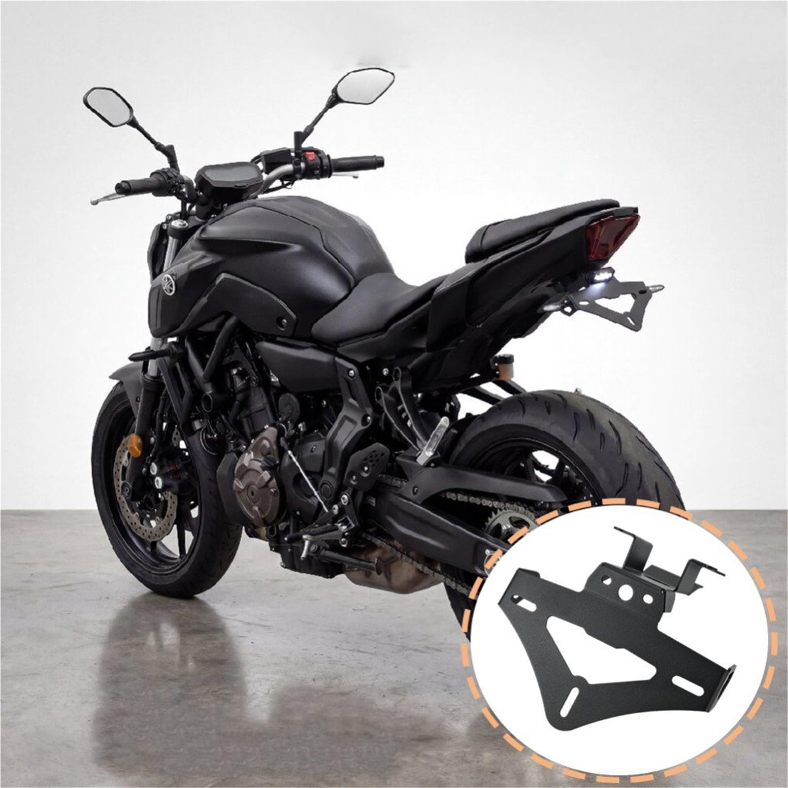 Portatarga Per Moto Con Supporto Per Luce Posteriore, Eliminatore Parafango E Per Y&amaha MT-07 MT07 2025 2026