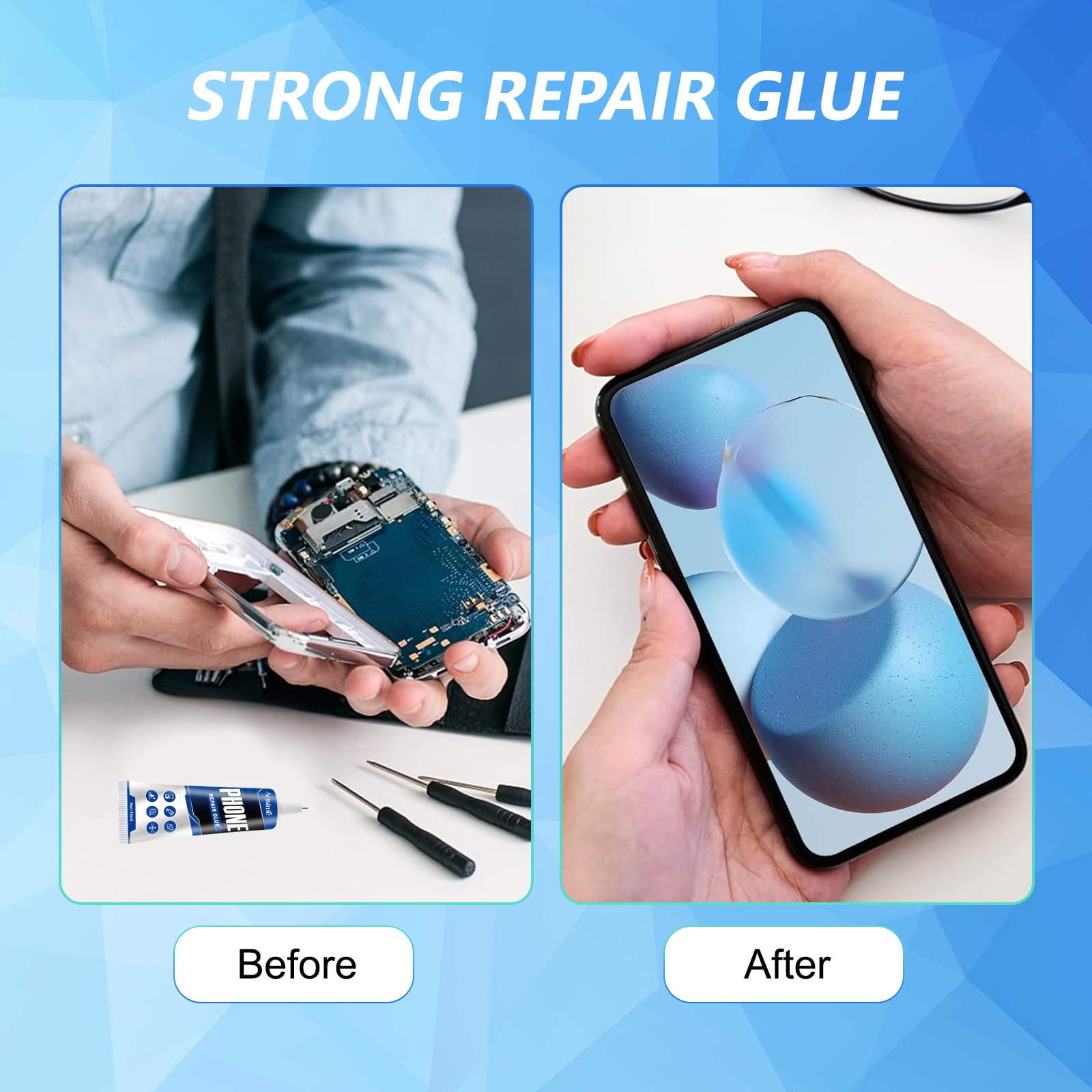 Colle Noire Pour Écran De Smartphone 15 Ml - Adhésif Réparation Écran Avec Outils - Étanche Et Antipoussière