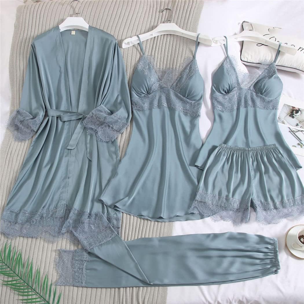 Haitpant Women Robe Sets Sleepwear Satin Bridal Wedding Nightwear Casual Kimono Bathrobe Gown Intimate Lingerie Nightgown