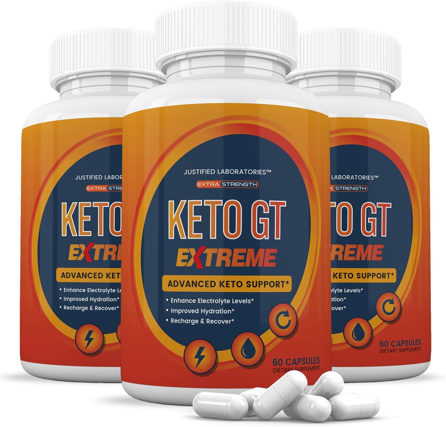(3 Pack) Keto GT Extreme Keto Pills 1675MG New & Improved Formula Contains Apple Cider Vinegar Extra Virgin Olive Oil Powder Green Tea Leaf 180 Capsules