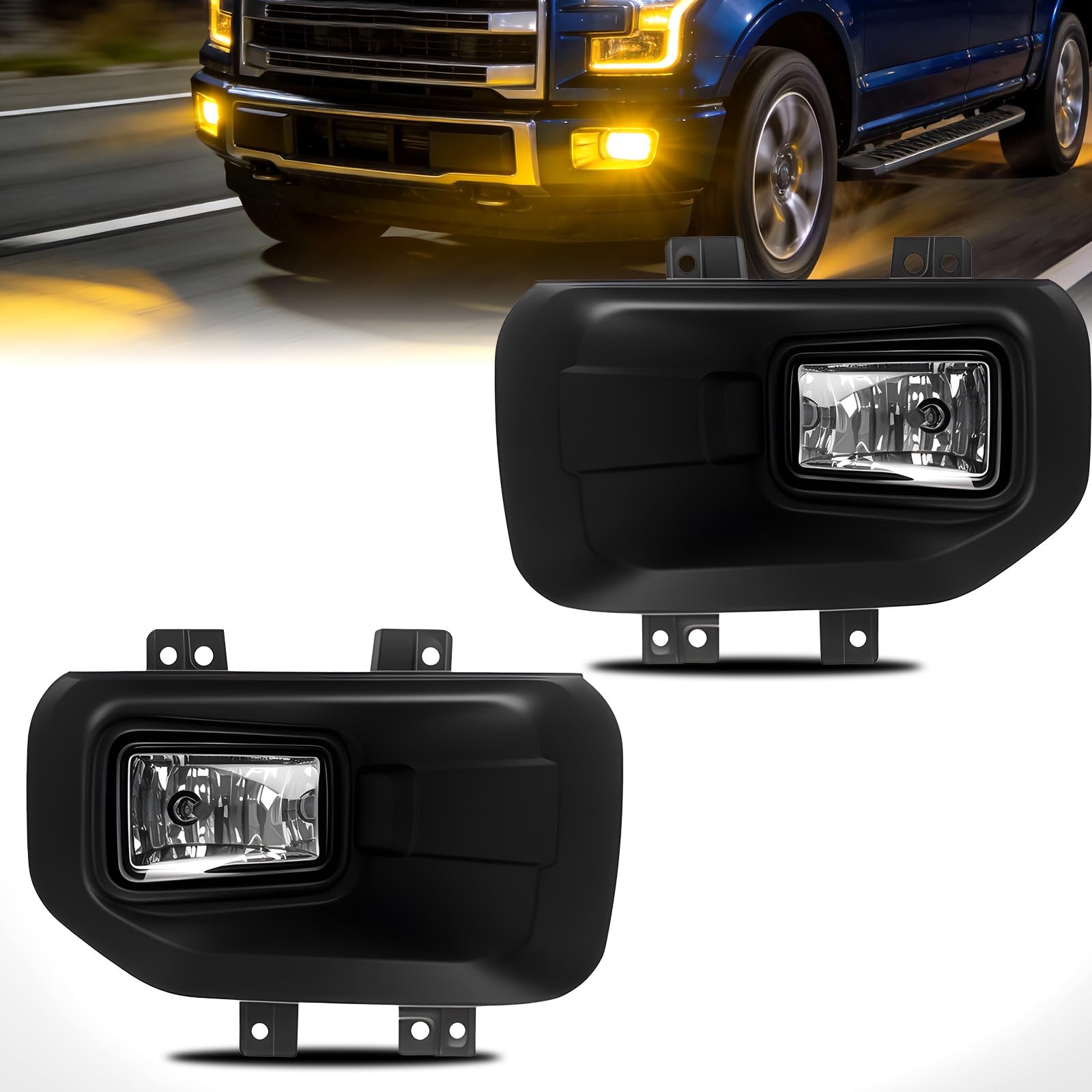 Fog Lights Compatible with 1999-2002 Chevy Silverado 1500 2500/2001 2002 Silverado 1500HD 2500HD 3500/2000-2006 Tahoe Suburban 1500 2500(Clear Lens) — view 18