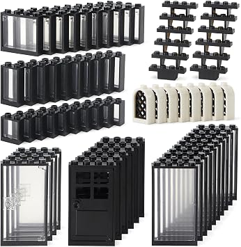 Windows and Doors Kit House Building Blocks Set 118 Pieces Bulk Pack