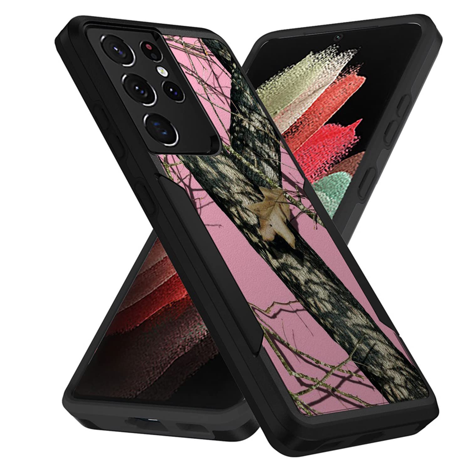 CasesonDeck Pink Case Compatible with Samsung Galaxy S23 Ultra 5G / S23 Ultra Case [Dual Tactical] Heavy Duty Case with Double Layer Protection and