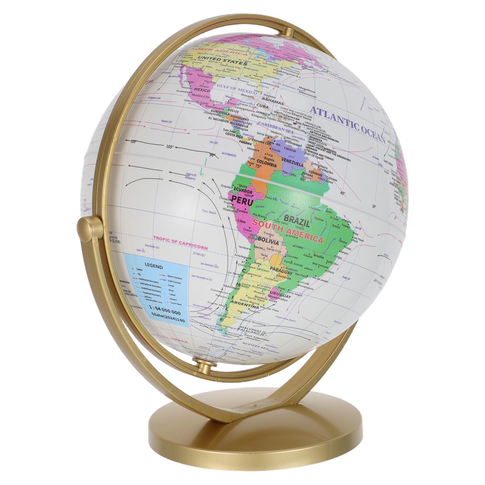 Kisangel Globe Terrestre Éducatif pour Garçon et Filles, Globe des Garçon et Filles Rotatif 20cm avec Support, Abs et Pvc, Blanc, pour Classe et Apprentissage à L'école la Maison