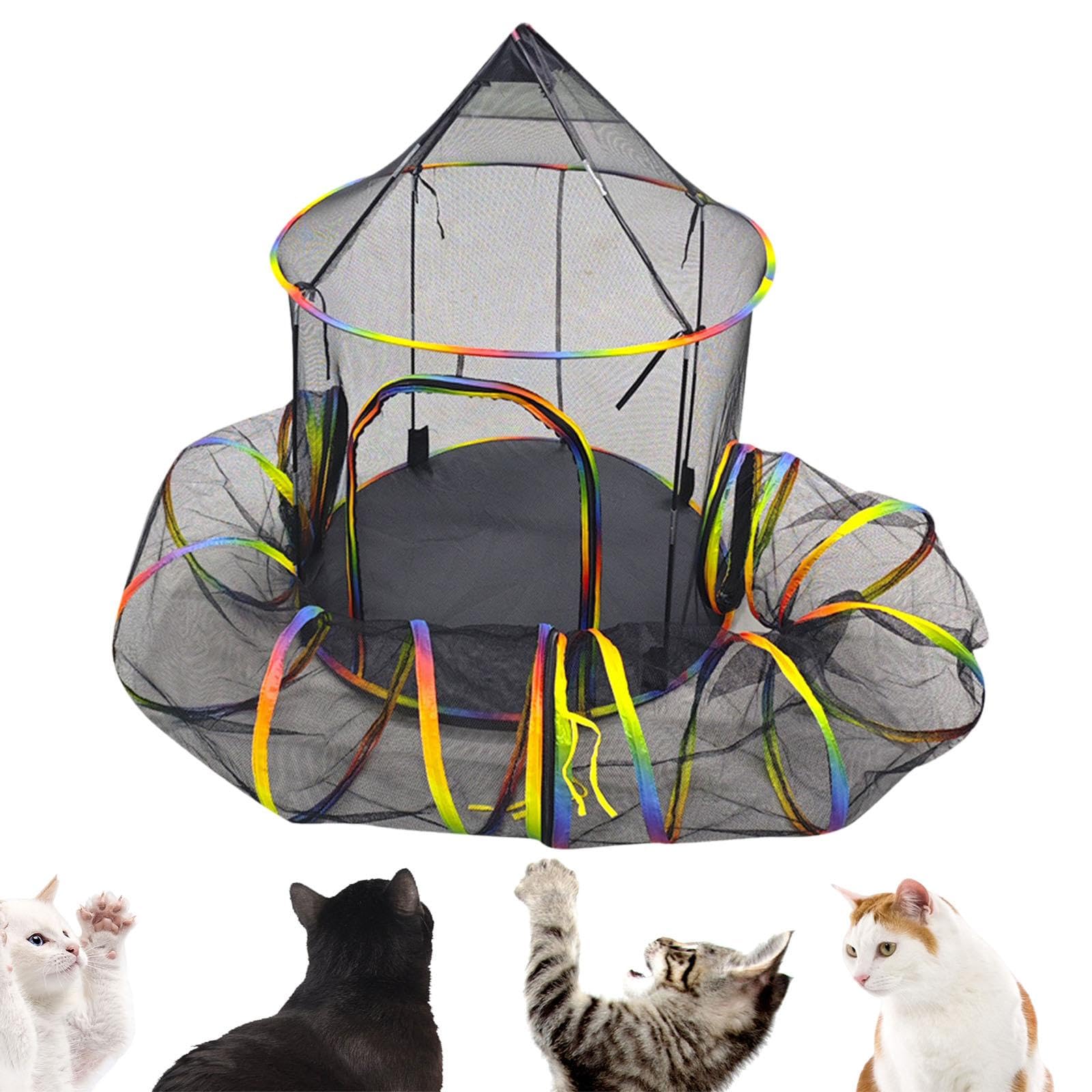 Qianly Tienda de Juegos Y para Gatos, Juguete Interactivo Plegable para Gatos