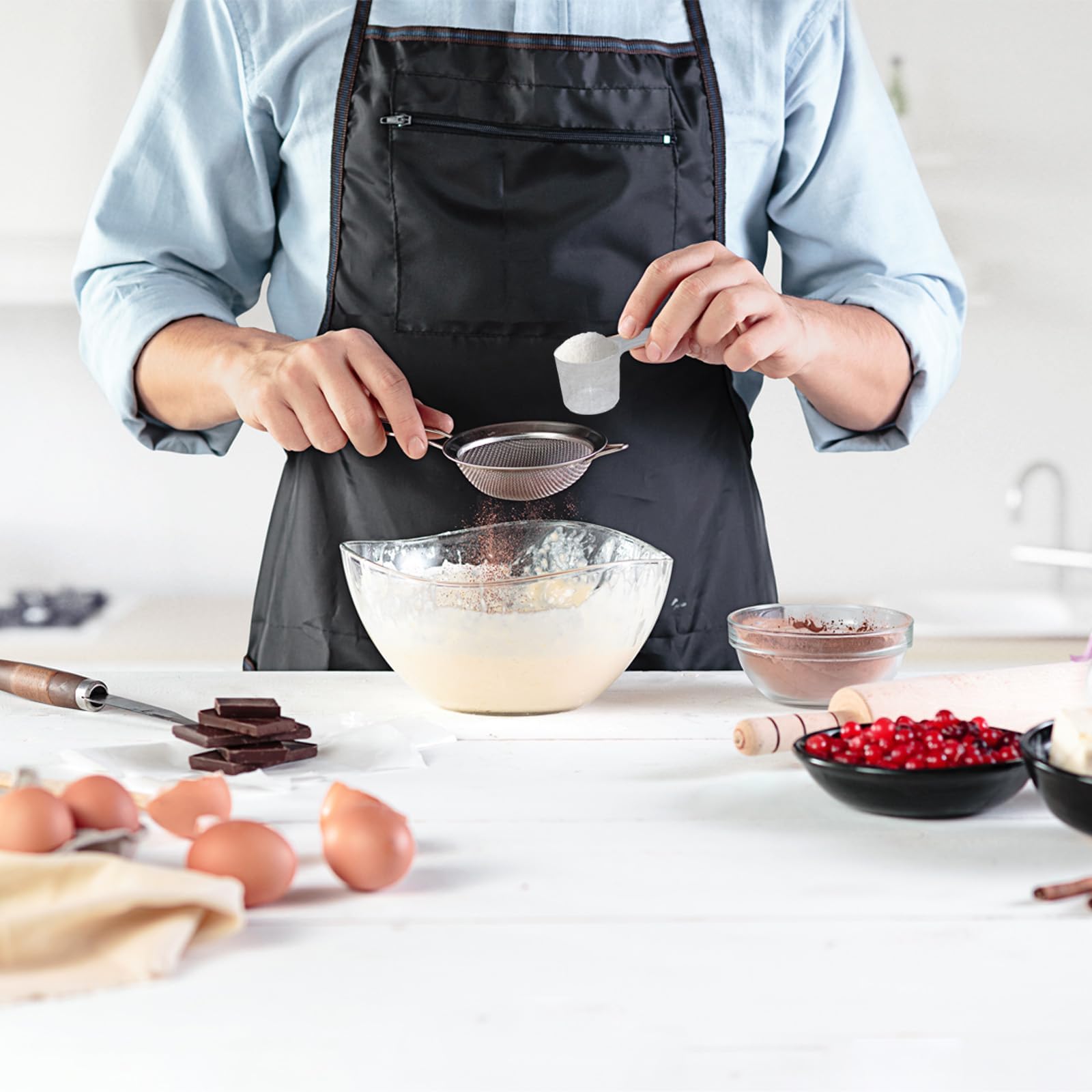 6 cucchiai dosatori in plastica trasparente per proteine, 3 misure, dosatore per detersivo, dosatore riutilizzabile, per latte in polvere, proteine in polvere, farina, accessori da cucina