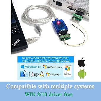 USB to RS-485 RS-422 Converter Cable 4.9FT USB to RS485 RS422 Adapter with FTDI Chip Support Win 10/8/7/XP/Vista/Mac System UT-890A