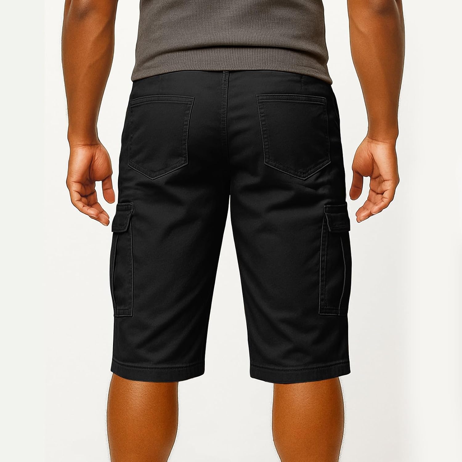 Ymosrh Mens Casual Shorts Elastic Waist Drawstring Summer Workout Hiking Cargo Shorts with Pockets M-3XL