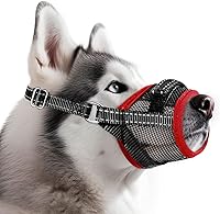 Vista 10 de SlowTon Bozal para perros – Protector bucal de malla suave para perros pequeños, medianos y grandes, Chihuahua, Husky Labrador Retriever, bucle
