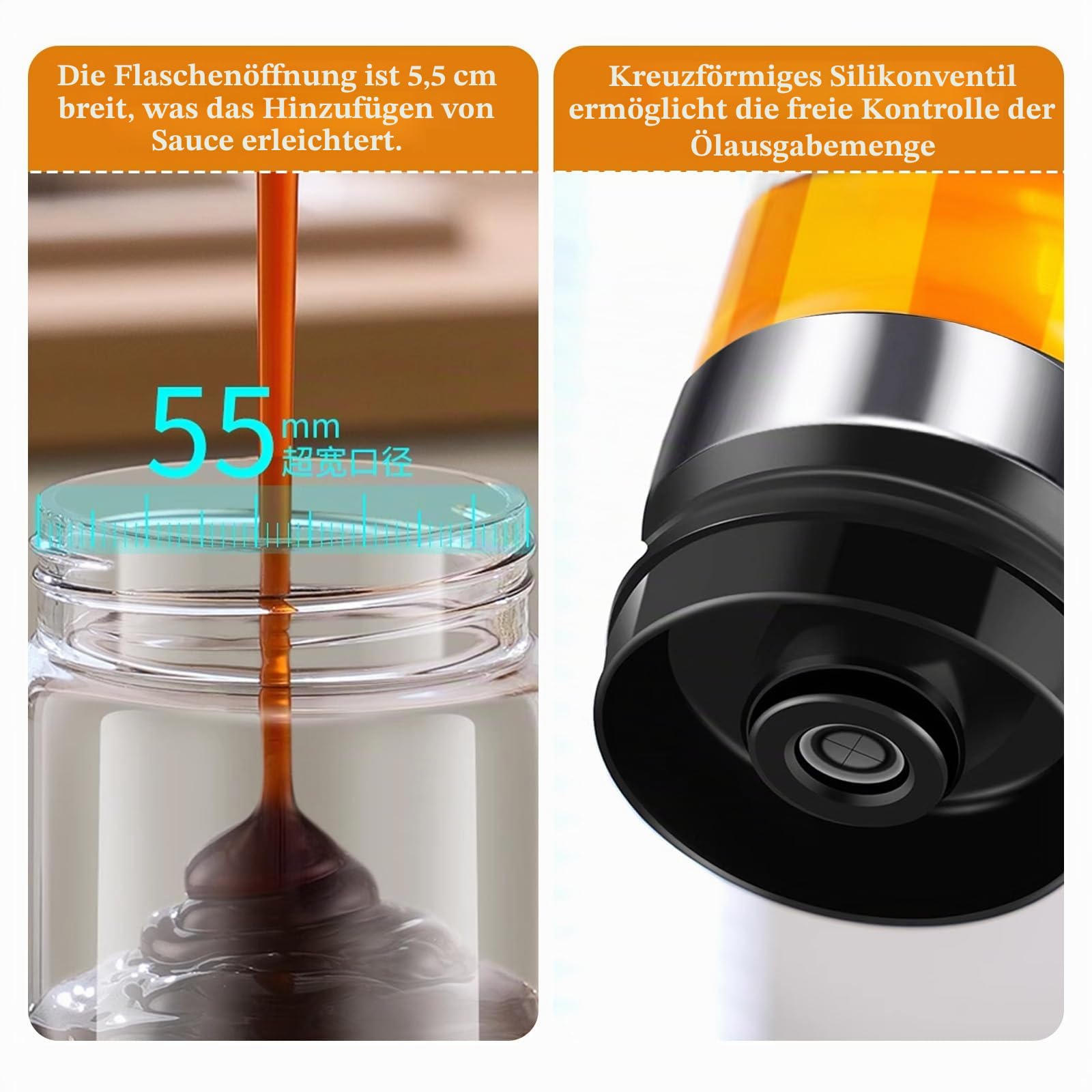 350Ml Honigspender Glas Honigspender Honigdosierer 12 Ounces Tropffrei Sirupspenderglas mit Henkel für Honig, Sirup, Ahornsirup, Marmelade, Kaffee und Tee