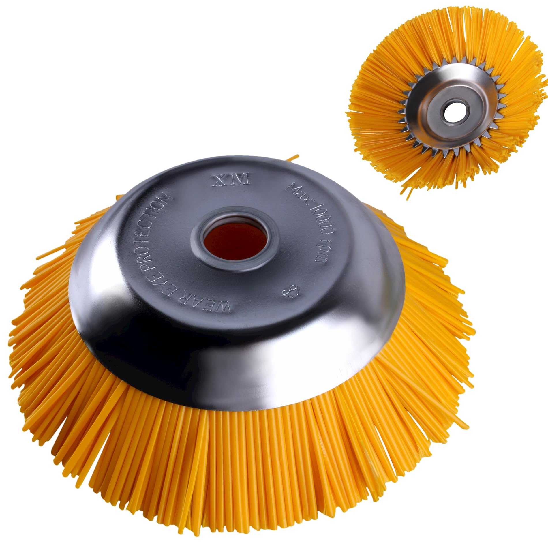 TIOMIOSEA Nylon Weed Brush for Brushcutter & Strimmer, 8 Inch Universal Round Weed Cutting Brush Head for Grass Trimmer, Garden Weed Removal (200mm x 25.4mm)