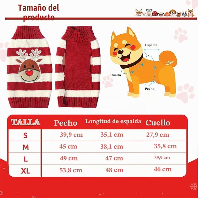 Foto 2 de 8 de Pet Xmas Pull-Overs - Suéter Cachorro Sudadero con Capucha Tejidos Halloween Dibujos Animados Calientes, Ropa…