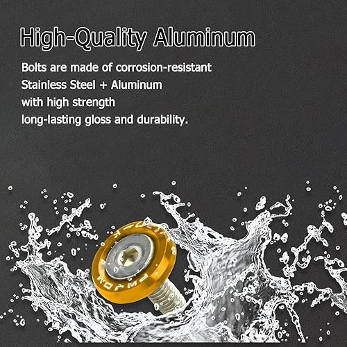 Miniatura 4 de 20 pernos de arandela de parachoques de defensa, kit de vestimenta de aluminio para arandela de guardabarros, accesorios de sujeción M6 JDM para