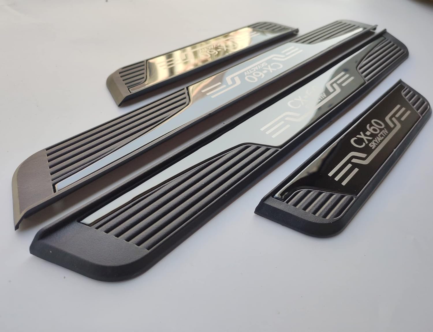 Car Accessories Door Sill Protector for 2022 2023 Mazda CX60, Steel Auto Parts Door Entry Guard Scuff Plates Trim Covers