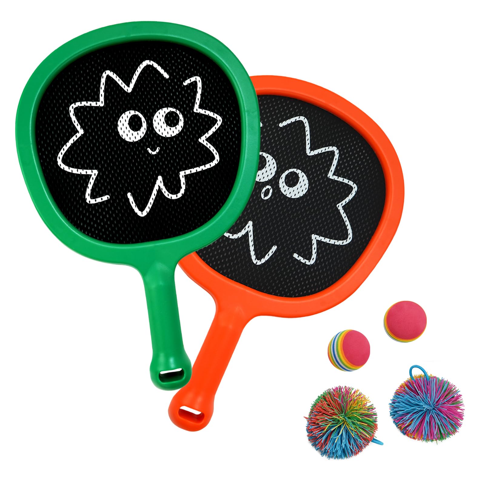 Kinder Schläger Set, Outdoor Ballspiele für Jungen Mädchen, leichte Badminton Tennisschläger für Anfänger, Pool Strandspiele Gartenspiele für Kinder Draußen