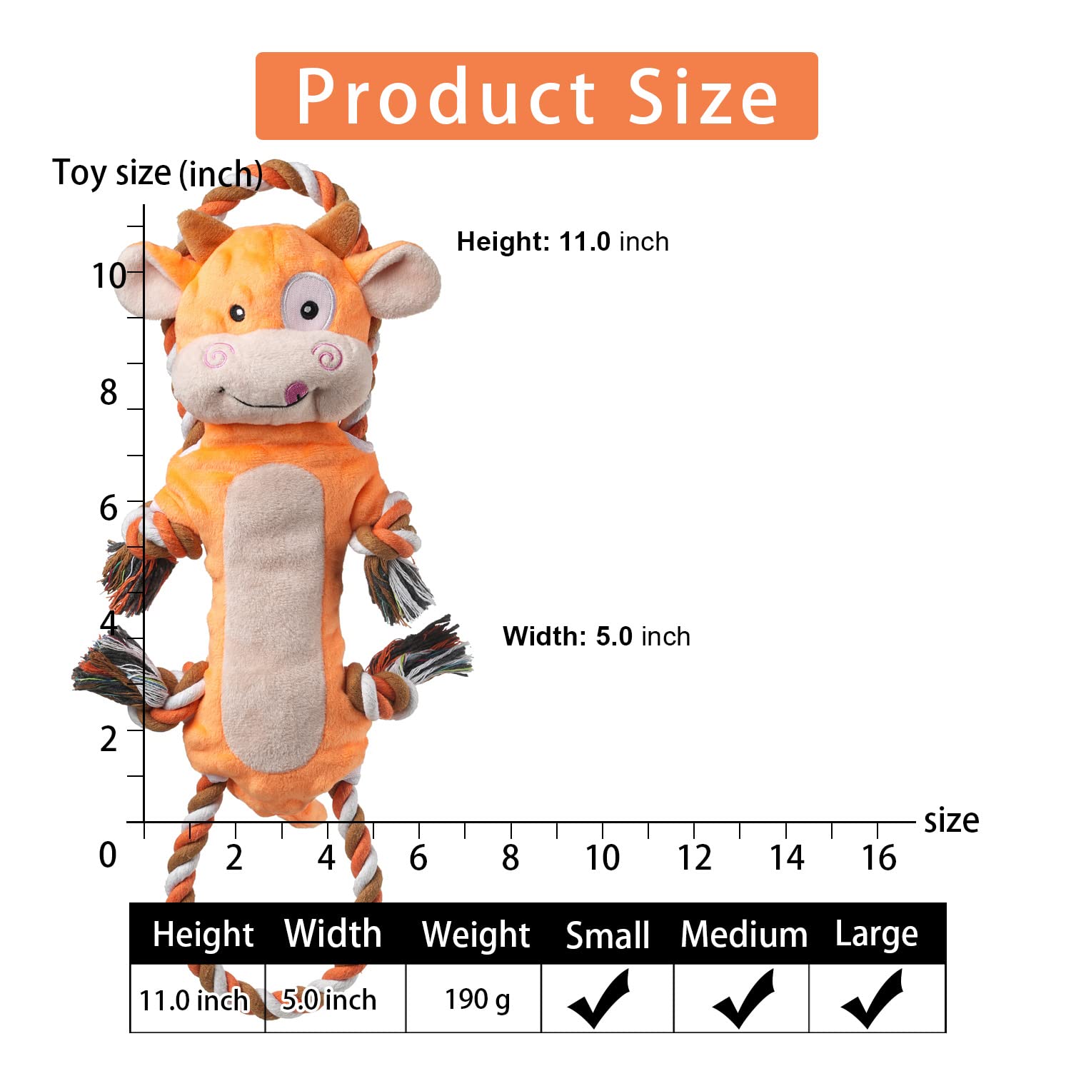 Sedioso Juguetes para perros, juguetes para perros de tira y afloja para razas grandes, lindo juguete interactivo chirriante con papel arrugado, juguete de peluche para perros pequeños, medianos y