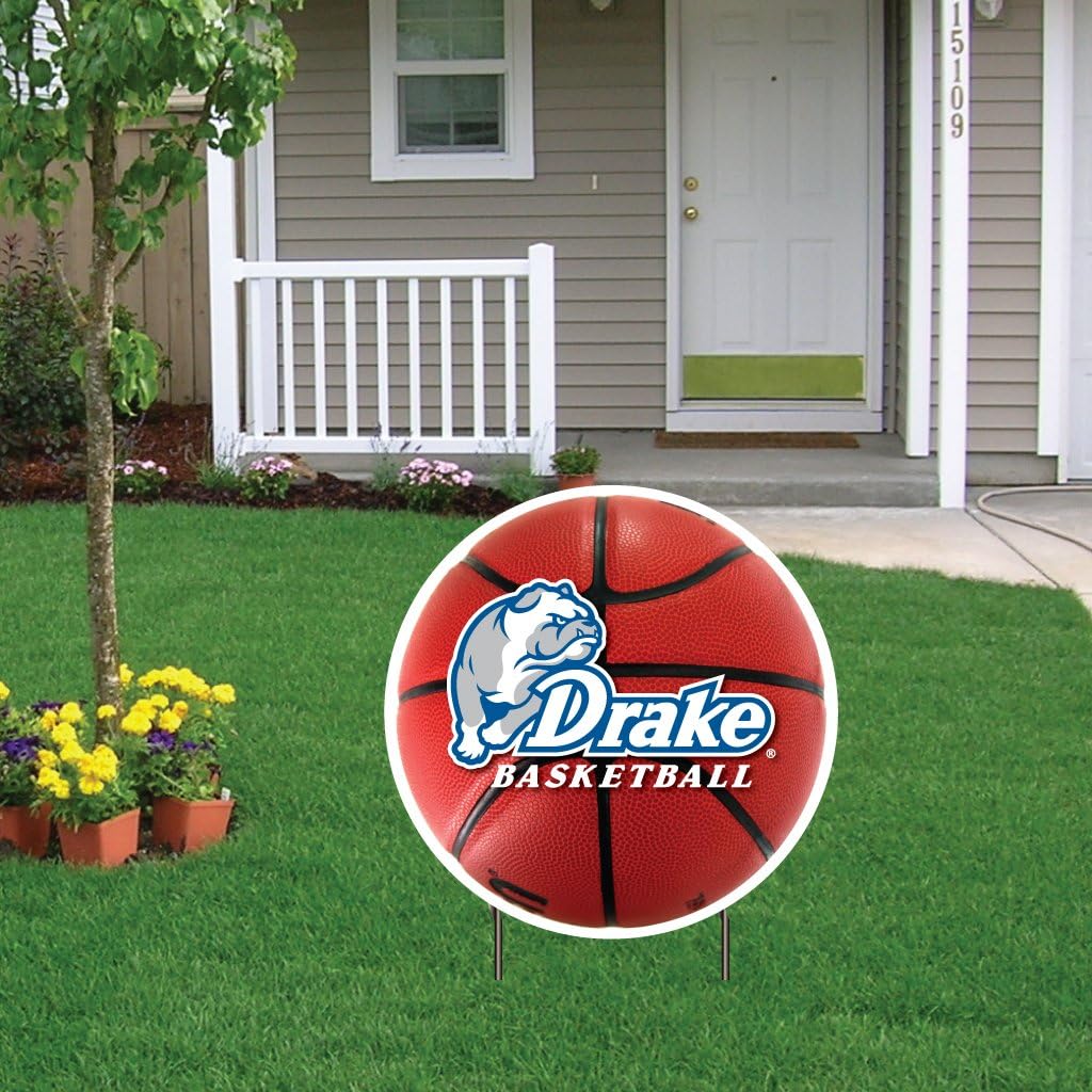 VictoryStore Yard Sign Outdoor Lawn Decorations: Drake University - Shaped Corrugated Plastic Yard Sign - w/ 2 E-Z Stakes - Design 1