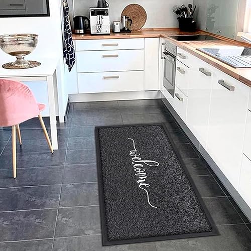 Miniatura 5 de AAZZKANG Tapete de bienvenida grande de 48 x 18 pulgadas, antideslizante, para exteriores, ultra absorbe el barro, fácil de limpiar, tapete interior