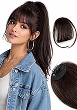 Hair Bangs for Women Clip-In Bangs Hair Extensions for Women – Natural Looking Synthetic Fringe Bangs, Easy Clip Front Hair Bangs Extension, Lightweight Fake Bangs for Women