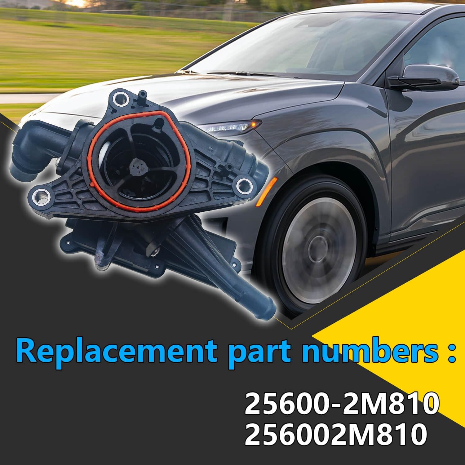 Thermal Management Module 25600-2M810 256002M810 Compatible with Hyundai Kona 2020-2022 Santa Fe 2021-2022 Tucson 2022 Sonata 2021 Kia K5 2021-2022 Sorento 2021 Engine Thermostat Replacement