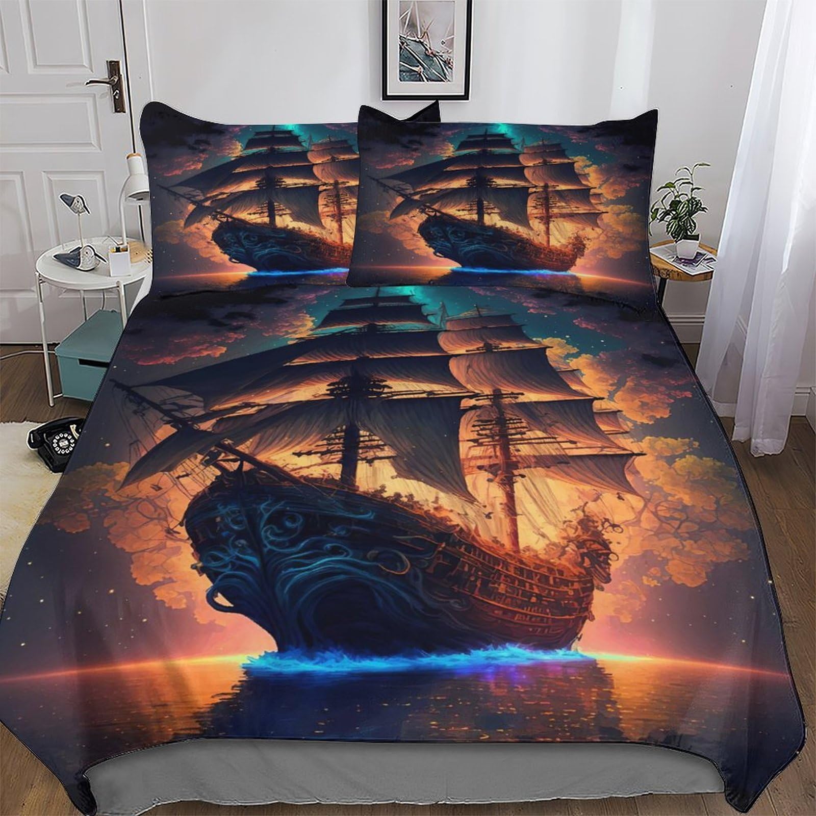 Housse de couette pirate 220x240 pour transformer la chambre des enfants en navire d'aventure