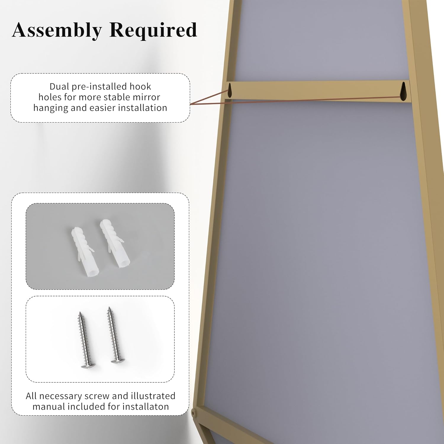 BEAUTME 26x20 inch Bathroom Mirror with Shelf, Irregular Hexagonal Metal Wall Mirrors with Hooks, Bathroom Vanity Mirror Farmhouse, Wall Mounted Mirror Decor for Living Room Bedroom Entryway (Gold)