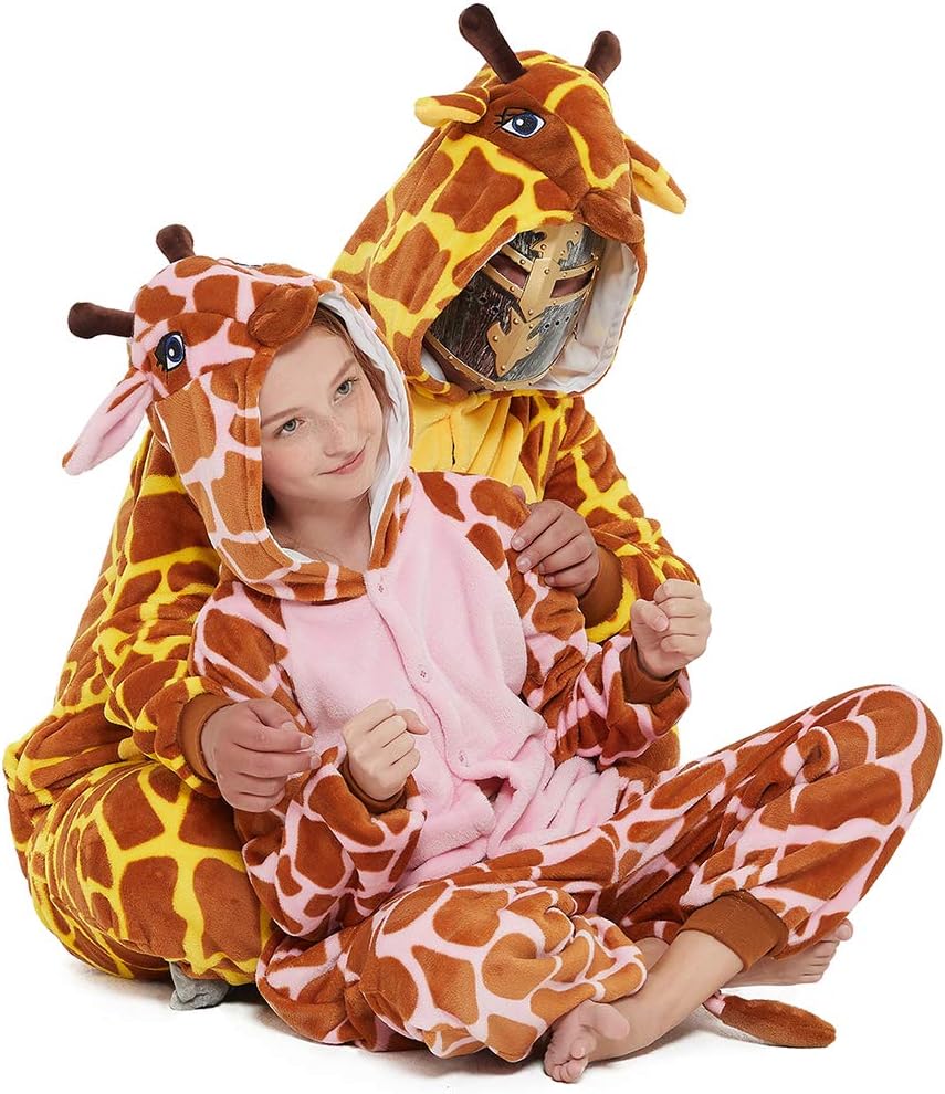 Kids Giraffe Animal Cosplay Costume Onesies Funny Halloween Novelty One Piece Pajamas for Girls Boys - Image 5