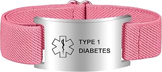 Medical Alert Bracelet for Women Men, Adjustable Medical Alert ID Wristband for Diabetic D.N.R Pacemaker Epilepsy