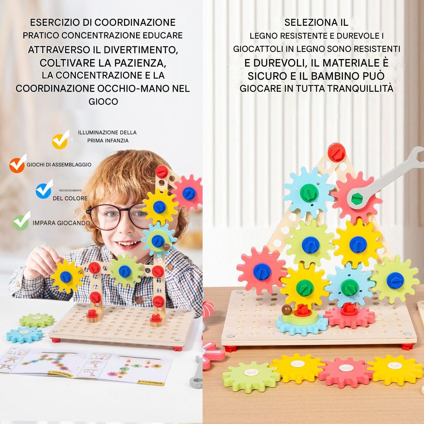 Zahnrad Knobelspiel Spielzeug Holz Tischspiel Zahnräder Puzzle | Förderspielzeug Für Kritisches Denken Unterwegs Zuhause Schule Kindergarten
