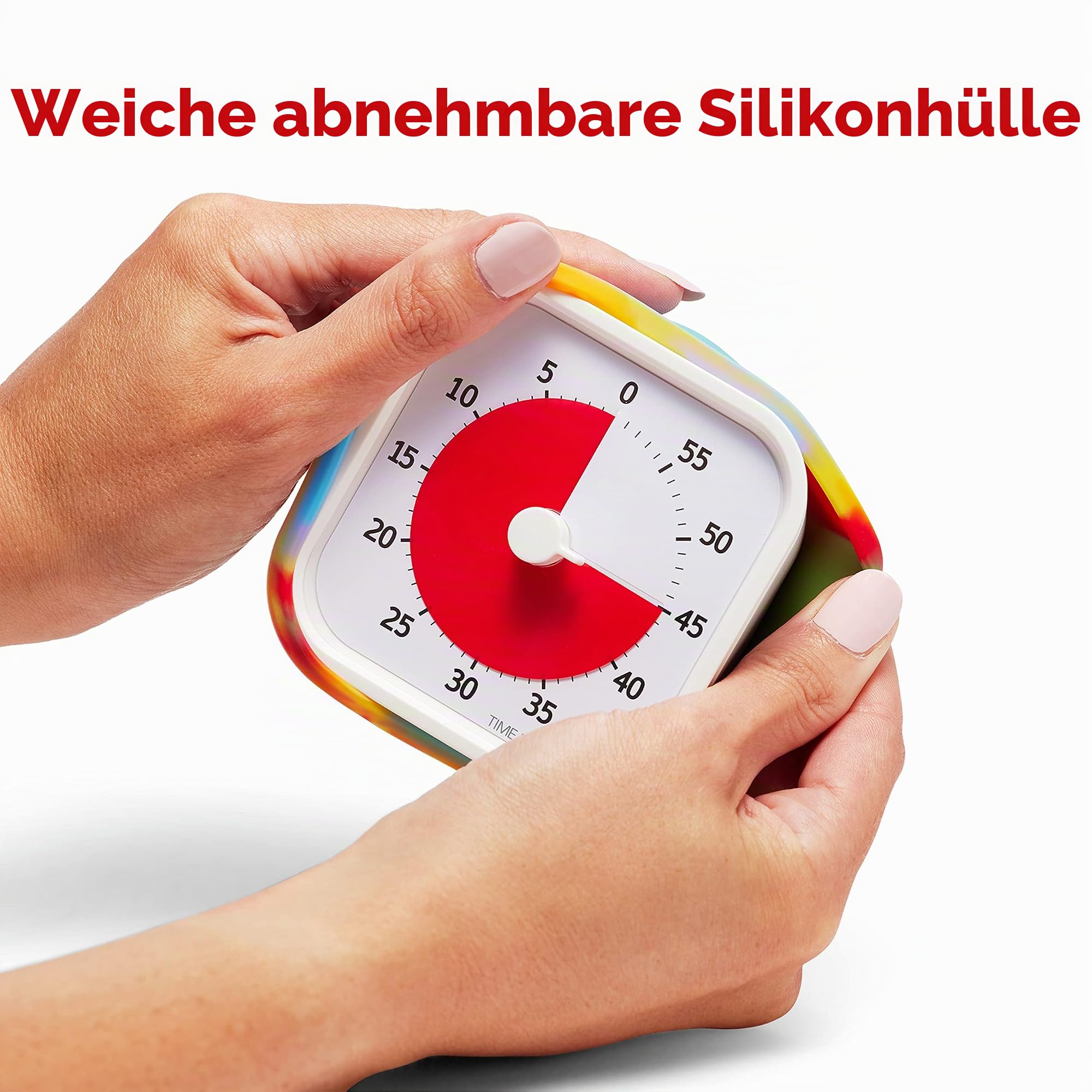 TIME TIMER MOD Tie Dye – Spezial-Edition – Visueller Timer für Kinderlernen, Bürouhr für Lehrer, Heimstudio, Meetings, mit leisem Betrieb