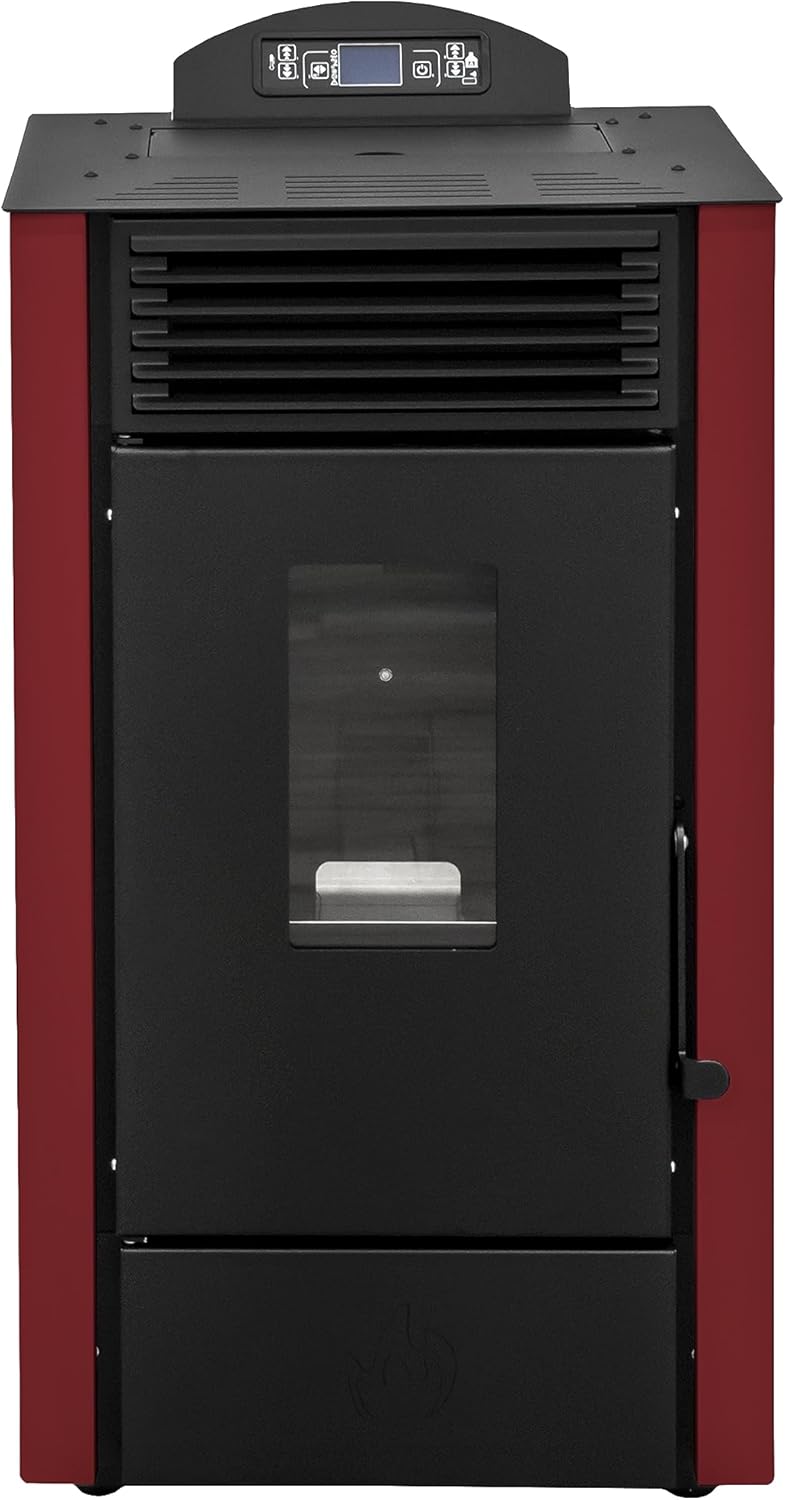 STUFE A PELLET ITALIA California Pelletofen 10 KW | 90% Wirkungsgrad | Heizt 80m² | 20h Autonomie | Programmierbar