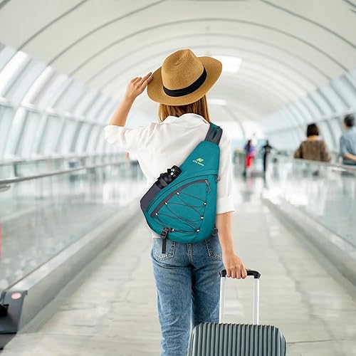 Miniatura 6 de NEVO RHINO - Mochila cruzada de 18 litros para hombres con bolsillo para teléfono, bolsa de hombro para hombres, mujeres, mochila deportiva