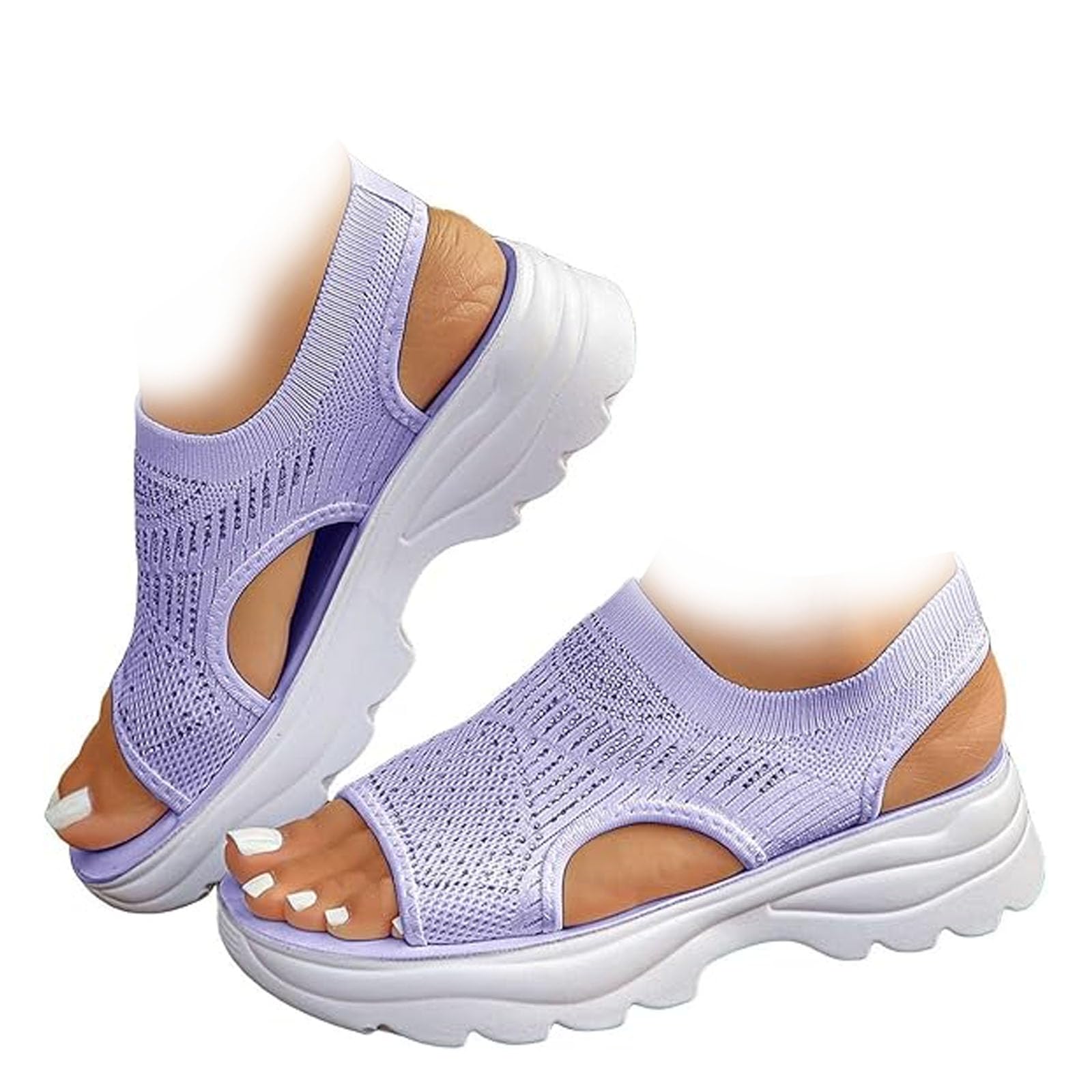 Sandalias ortopédicas lavables con talón descubierto, sandalias ortopédicas de ajuste ancho 2026 para mujer, puntera abierta, plataforma para caminar, zapatos casuales