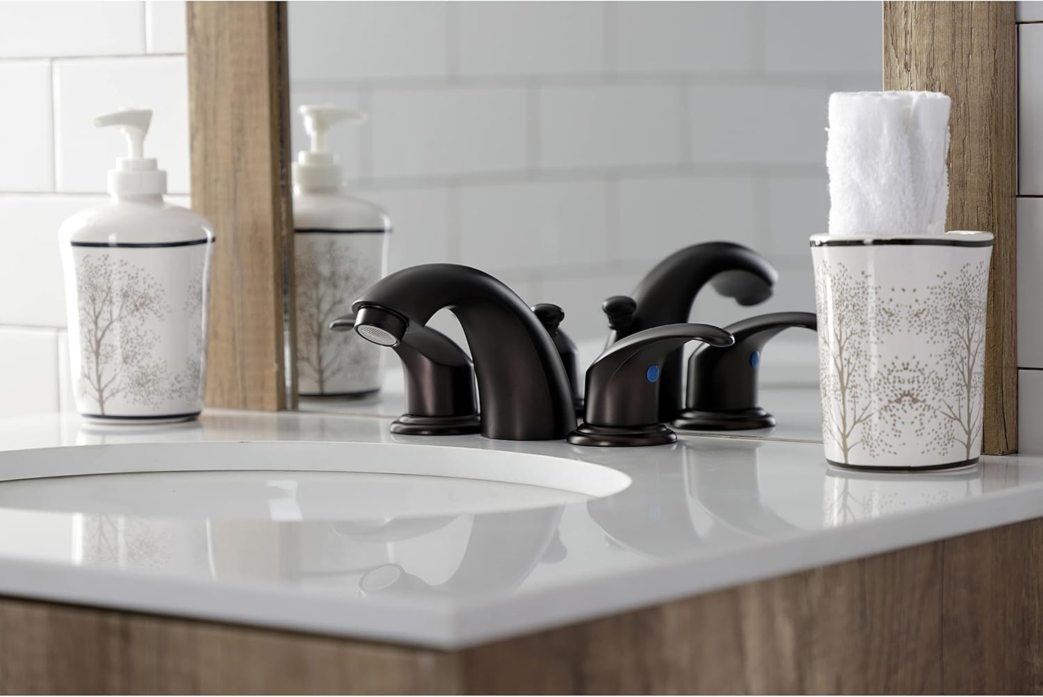 Kingston Brass KB955LL Mini-Widespread Bathroom Faucet, Oil Rubbed Bronze