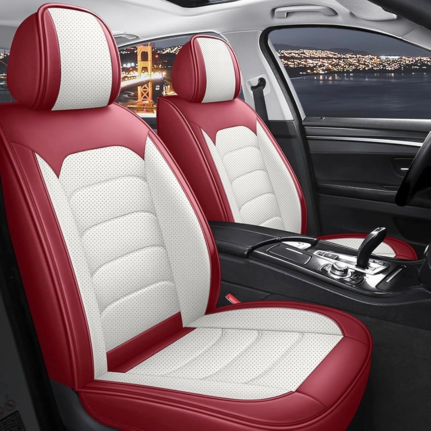 Autositzbedeckung für Golf VIII (Typ CD) | 5 Perforierte Ledersitze Alterungsbeständig Farbecht Kompatibel mit Airbags Umweltfreundlich und Geruchlos Zubehör