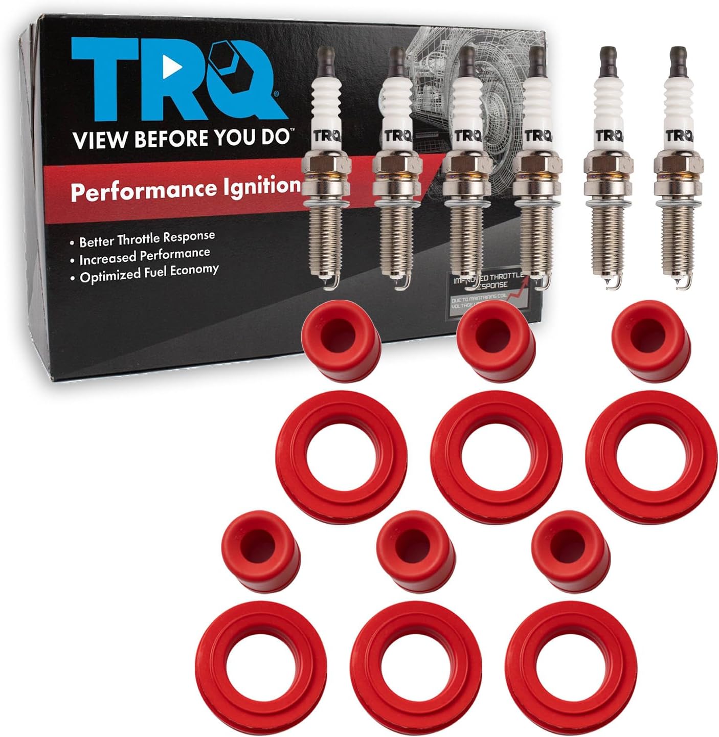 TRQ Performance Ignition Coil and Spark Plug Kit 12 Piece Compatible with 2010-2013 Acura MDX 2013-2014 RDX ZDX 2009-2011 Honda Pilot 2009-2014 Ridgeline