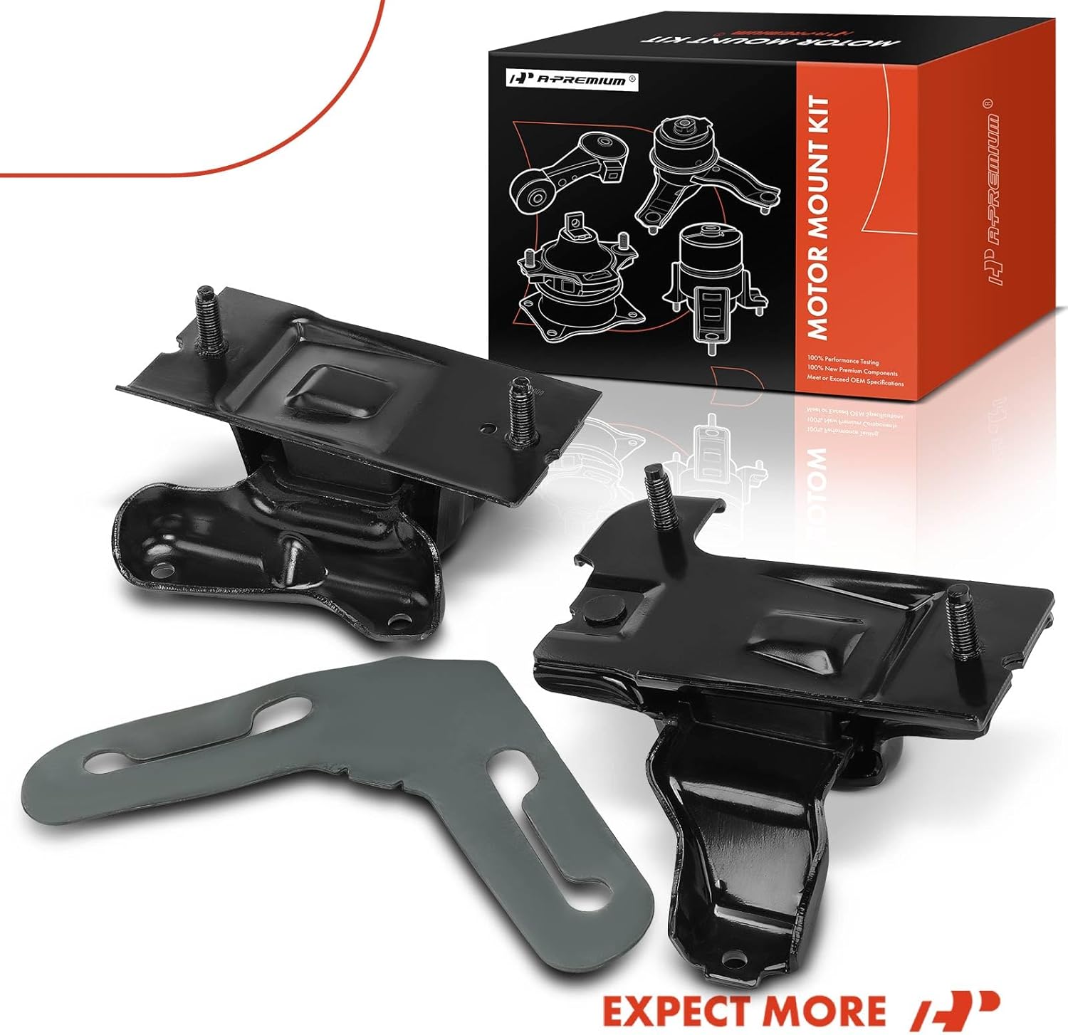 A-Premium 2PCS Front Left and Right Engine Motor Mount Kit Compatible with Ford F-250 Super Duty 1999-2004, F-350 Super Duty 1999-2004, Excursion 2000-2005, 5.4L