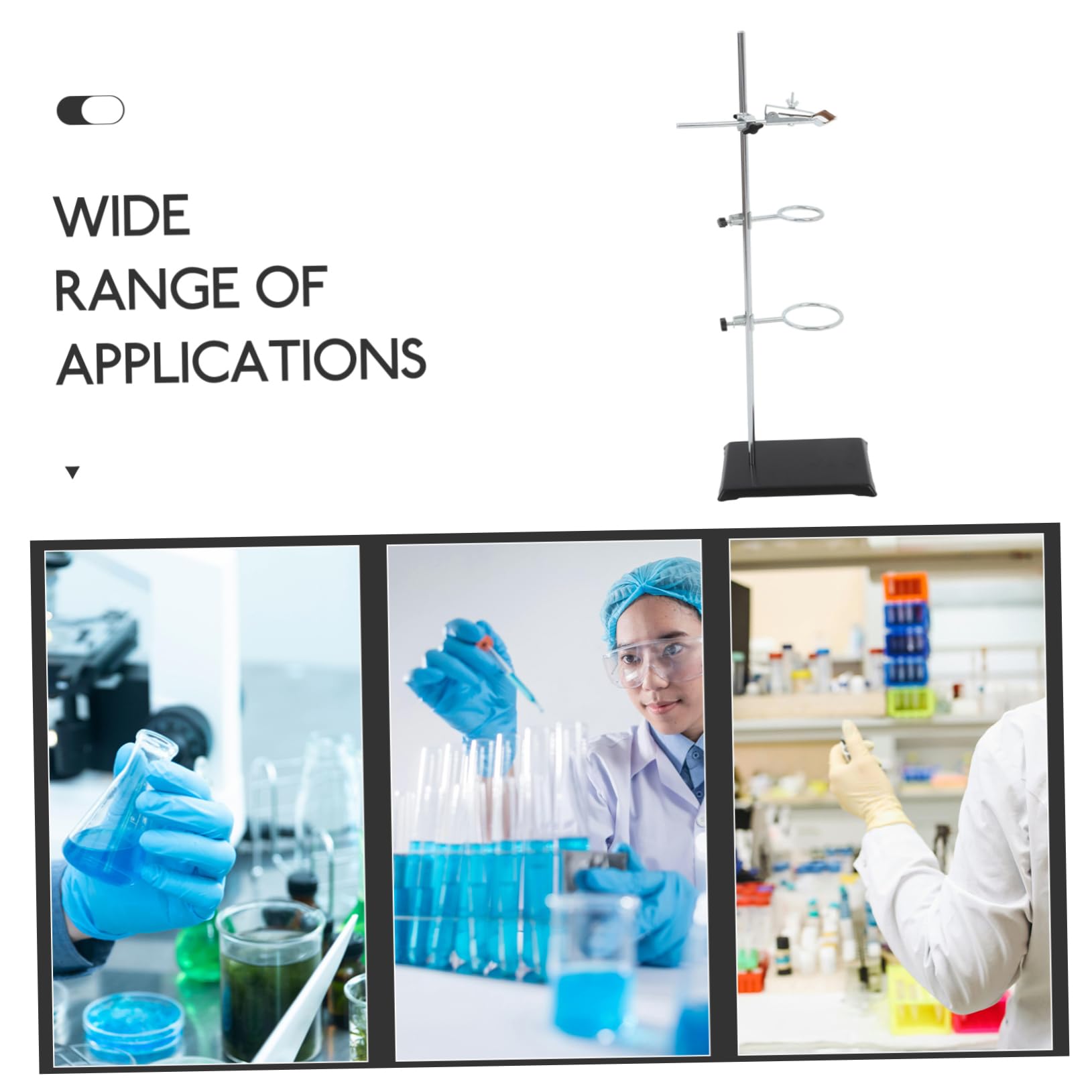 Healvian Matériel Métallique De Laboratoire Support De Laboratoire En Acier Inoxydable Support À Pince Support Pour Équipement De Laboratoire Support En Anneau