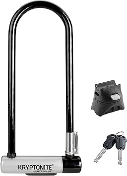 Kryptonite Kryptolok Bike U-Lock, Heavy Duty Anti-Theft Bicycle Lock Sold Secure Gold, 12.7mm Long Shackle with Mounting Bracket and Keys, Ultimate Security Lock for Bicycles E-Bikes Scooters