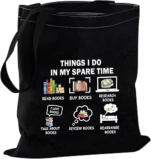 Book Lover Tote Bag Bookworm Gift Things I Do In My Spare Time Books Bag Bookish Gift