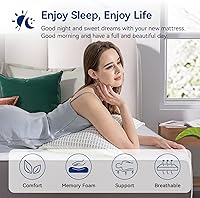 Vista 6 de Yaxa Basics - Colchón de espuma viscoelástica, sensación suave y mullida, 12 pulgadas, tamaño King, color blanco/gris