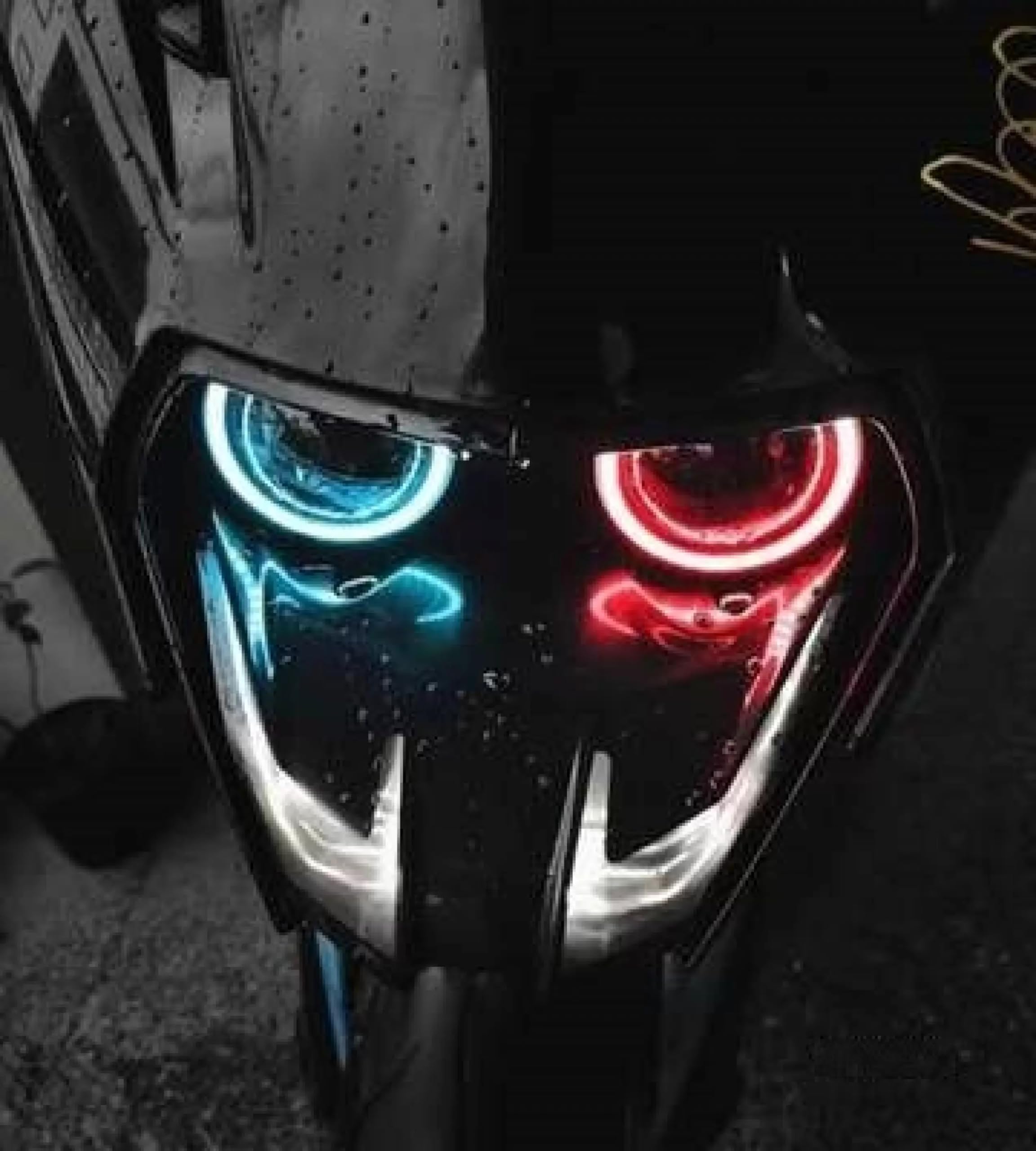KTM RC 125/200/390 Angel Eyes Ring Light for Headlight COPS (Blue RED) 2pc
