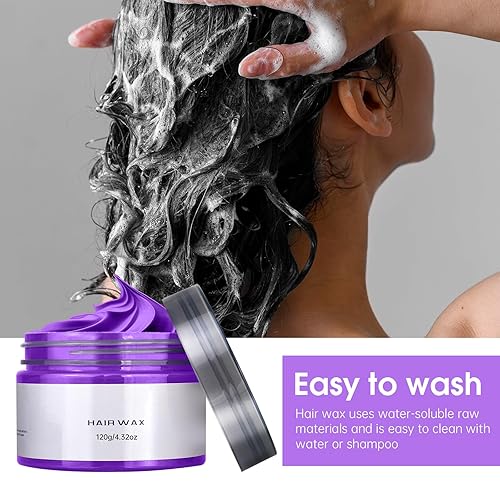 Miniatura 7 de 4 colores temporal tinte para el cabello cera gris rosa verde púrpura tinte pelo barro peinado instantáneo crema pelo pomadas pintura cera para