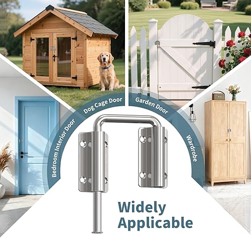 Miniatura 7 de Cerradura de bucle de puerta corredera mejorada, cerradura multiángulo en forma de U de 2.38 pulgadas para puerta corrediza de granero de 90180