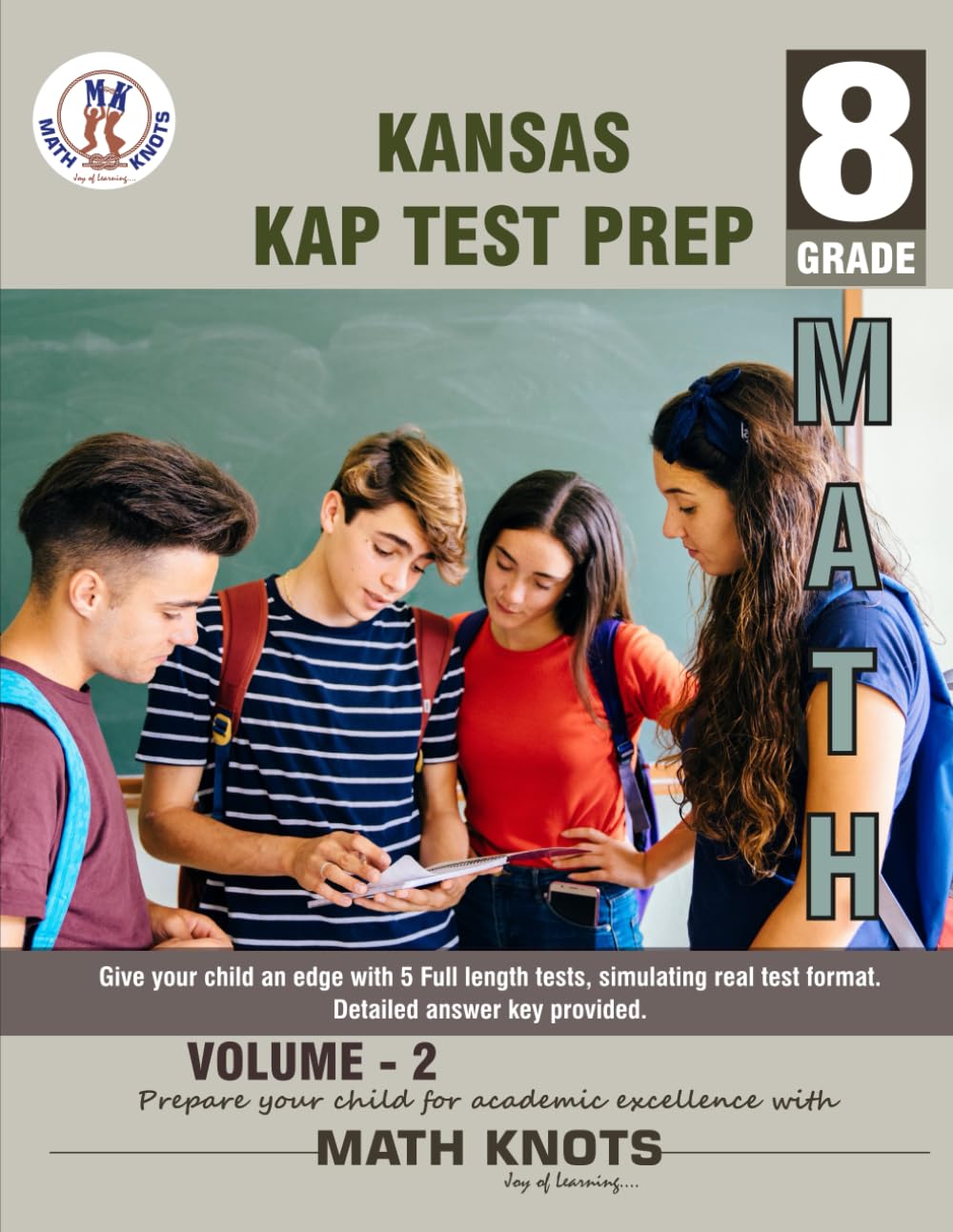 KANSAS State (KAP) , 8th Grade MATH Practice Tests ,Volume 2